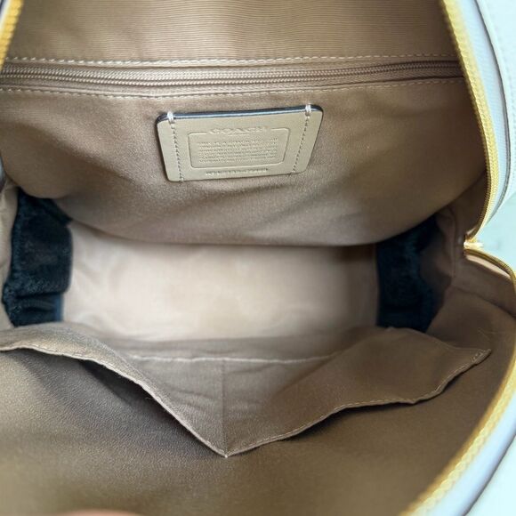 Coach Kenley Backpack Chalk White Crossgrain Leather Gold C5680 main image 4